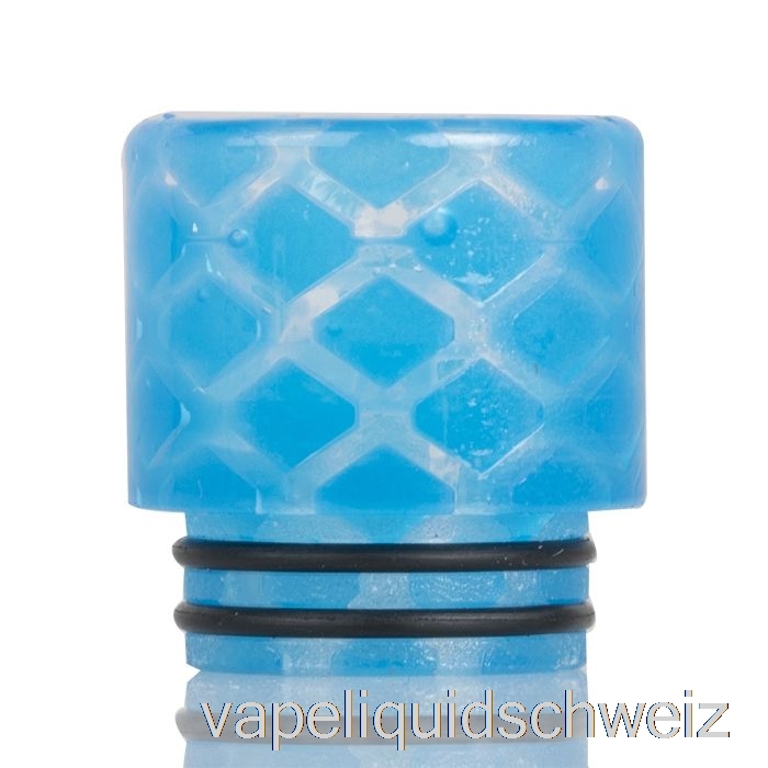 810 Clear Snakeskin Resin Drip Tip Hellblau Vape Schweiz